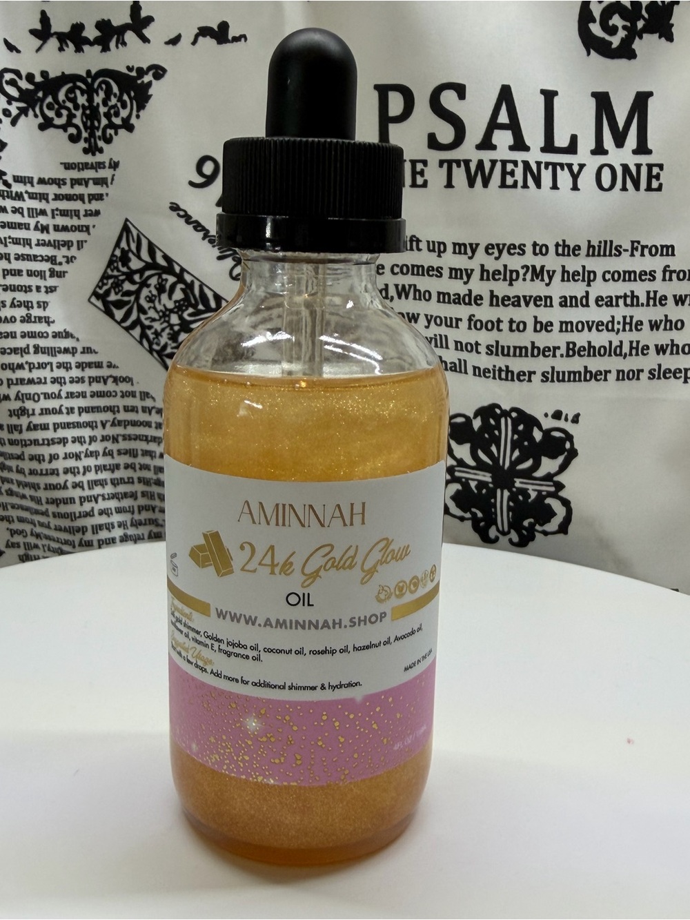 New Aminnah 24k Gold Glow Body Oil